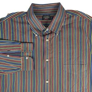 Paul & Shark Yachting Shirt Mens 3XB Multi Color Striped Button Down Italy